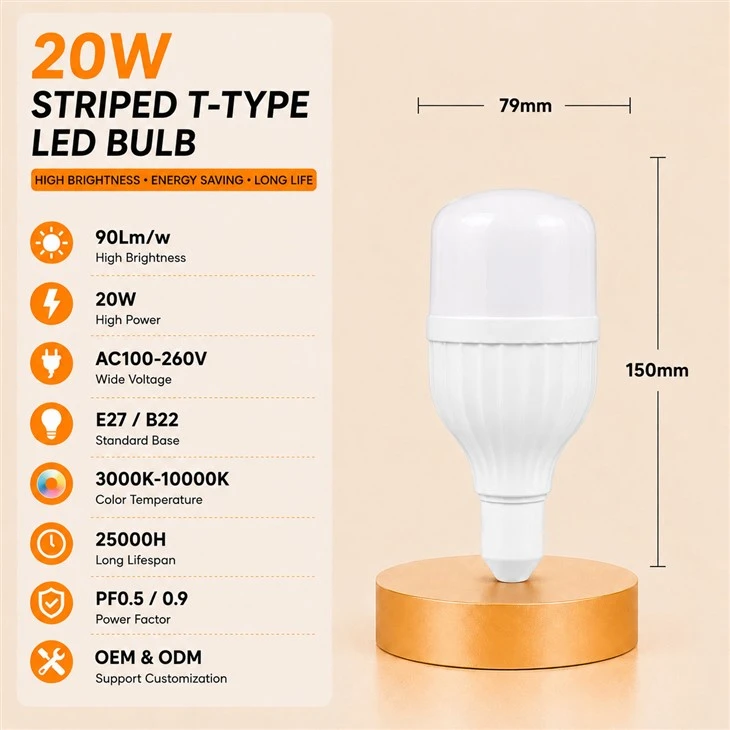 Diagonal Striped LED T Bulb suppliers