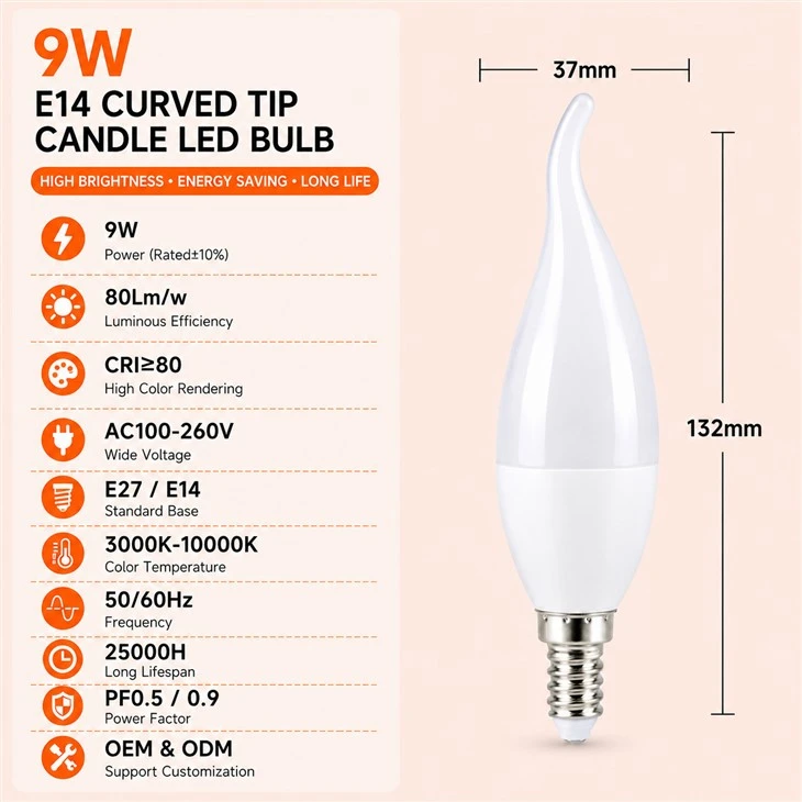E14 Bent Tip Candle Bulb suppliers